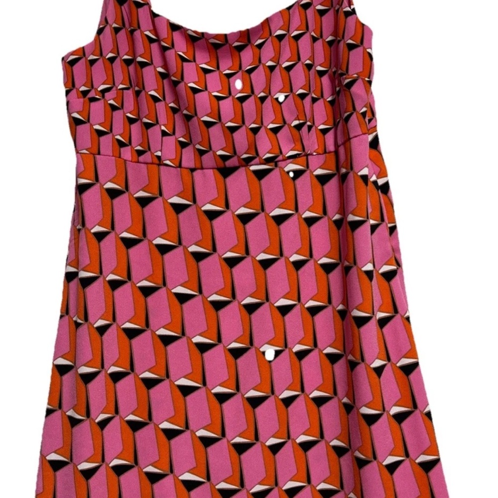Diane Von Furstenberg Pink and Orange Geometric dress Sz 10
